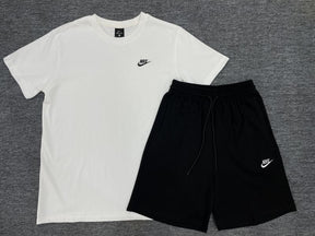 Kit Camisa e Short Nike Fleece Branco e Preto