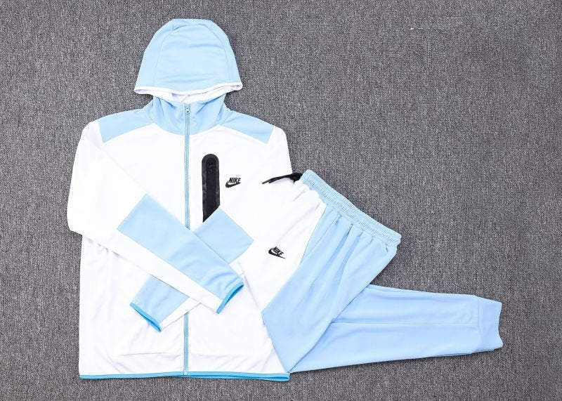 Conjunto Nike Tech Fleece Inside Branco e Azul